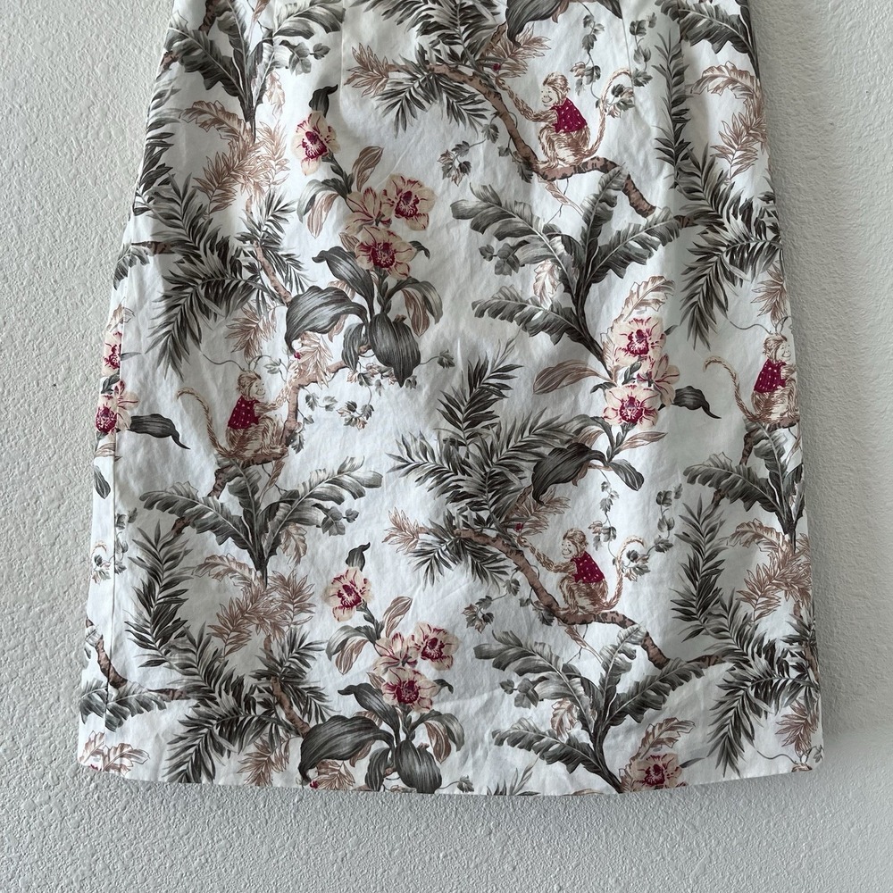 Vintage Talbots Skirt Size 4 Monkeys Jungle Lined Cotton USA MADE A Line Cute - Picture 5 of 15